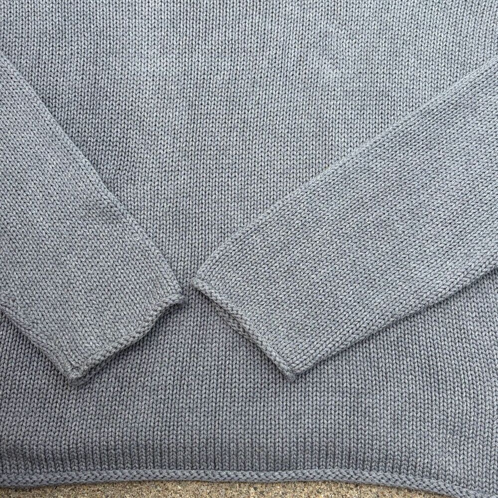 J.Crew Mock Neck Cotton Sweater Heavy Knit Pullover Long Sleeve Size Large - Picture 4 of 8